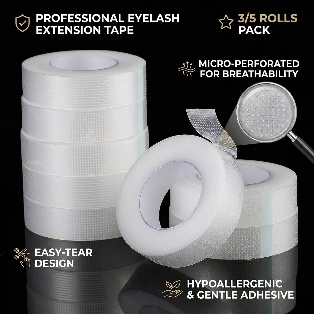 Eyelash Extension Eye Mask - 3/5 Rollos de Cinta Adhesiva Transpirable