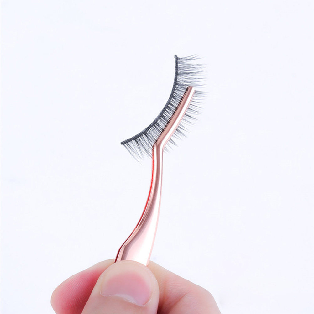 Isolation Tweezer Curved - 2 pinzas metálicas para pestañas, de